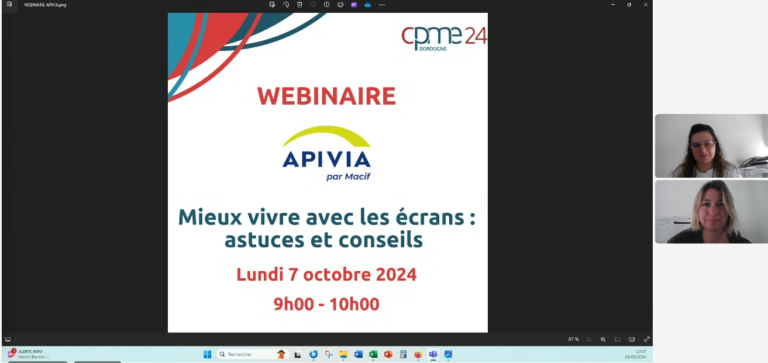 Lire la suite à propos de l’article 07/10/24 Webinaire – Mieux vivre avec les écrans : astuces et conseils